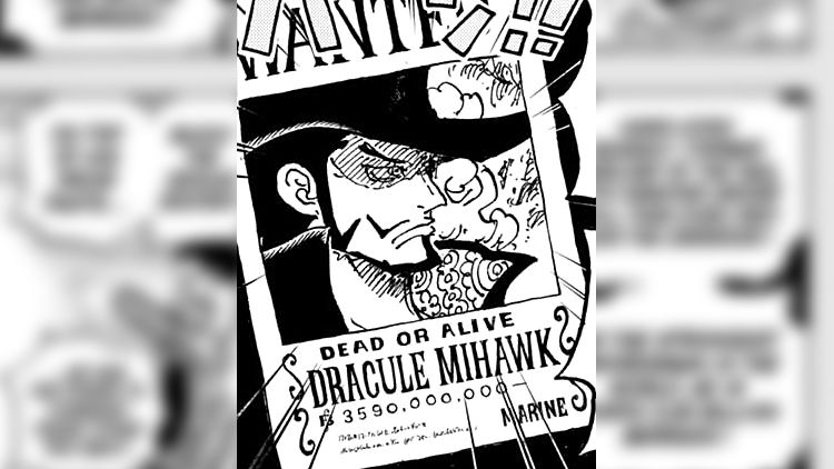 mihawk's bounty poster